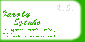 karoly sztaho business card